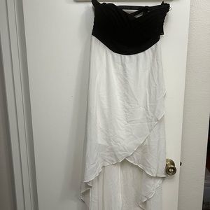 Black/white asymmetrical dress